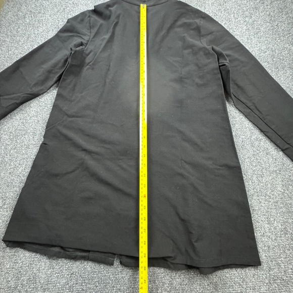 Eileen Fisher Womens Size Medium Stretch Full Zip Long Jacket Black - Picture 6 of 7